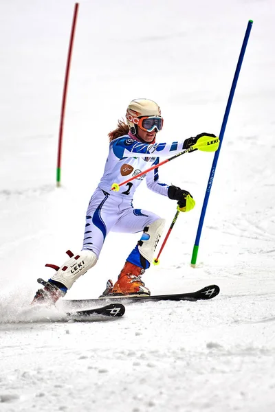 Brasov Romania February 2018 Young Competitors Romania Teleferic Cup Junior — Stok fotoğraf