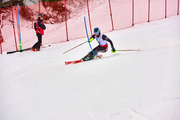 Brassó Románia Február 2018 Fiatal Versenyzők Romániában Teleferic Cup Junior — Stock Fotó