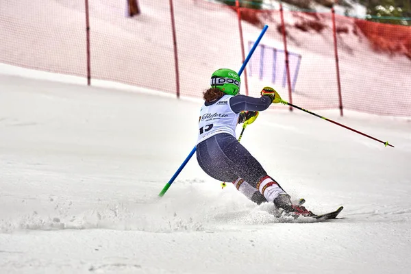 Brasov Romania February 2018 Young Competitors Romania Teleferic Cup Junior — Stock Photo, Image