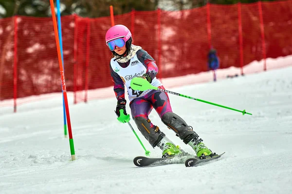 Brasov Romania February 2018 Young Competitors Romania Teleferic Cup Junior — Stockfoto