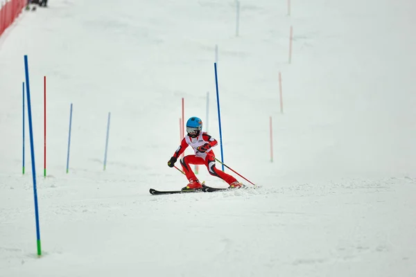 Brasov Romania Febrero 2018 Jóvenes Competidores Rumania Teleferic Cup Junior — Foto de Stock