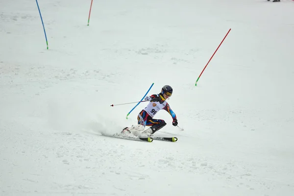 Brassó Románia Február 2018 Fiatal Versenyzők Romániában Teleferic Cup Junior — Stock Fotó