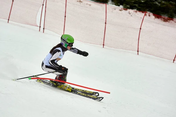 Brasov Romania Febbraio 2018 Giovani Concorrenti Romania Teleferic Cup Junior — Foto Stock