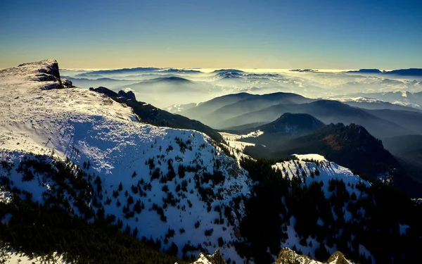 Vista Aérea Del Paisaje Desde Parque Nacional Las Montañas Ceahlau — Foto de Stock
