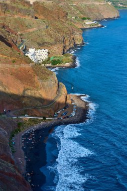 Ünlü Plaja Playa de las Teresitas, Tenerife, Kanarya Adaları, İspanya