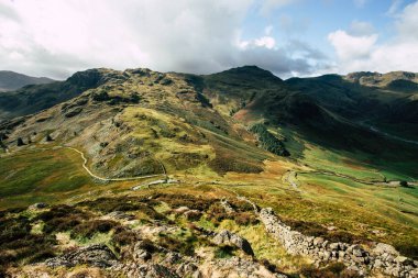 Lake District olarak Great Langdale görünümlerini manzaralar