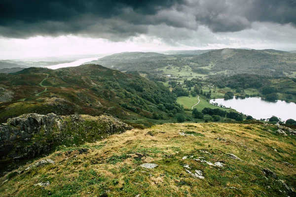 Пейзажний Вид Від Loughrigg Закохався Озерний Край — стокове фото