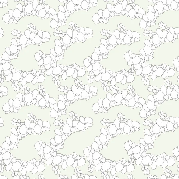 Nahtlose Hübsche Muster Niedlichen Weißen Blumen Orchidee Auf Hellblauem Hintergrund — Stockvektor