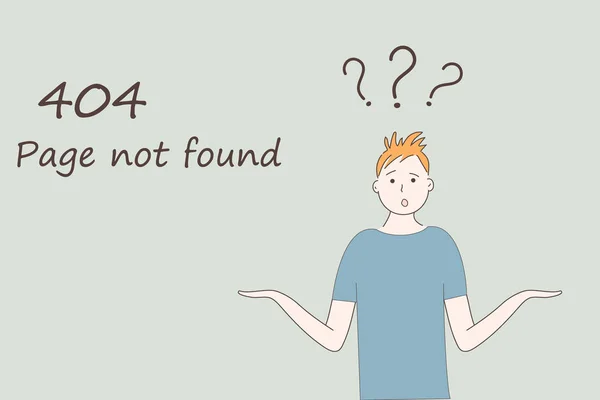 Plantilla Página Web Para Sitio Internet 404 Página Encontrada Hombre — Archivo Imágenes Vectoriales