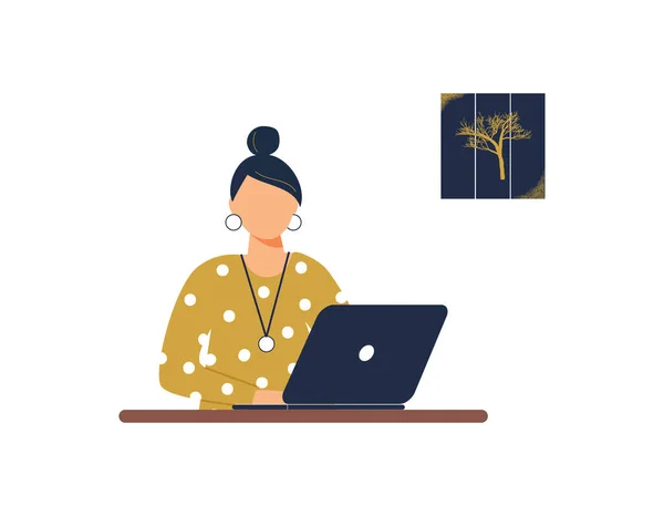 Mulher Tutor Trabalho Laptop Conceito Trabalho Remoto Ensino Distância Treinamento — Fotografia de Stock