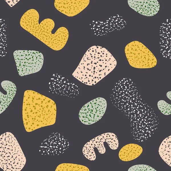 Abstract Shapes Seamless Terrazzo Pattern Minimal Style Cute Soft Art — стоковый вектор