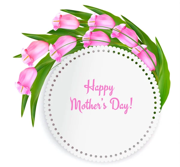 Férias Dia Mãe Fundo Com Cartão Entrada Flores Cor Rosa Ilustração De Stock