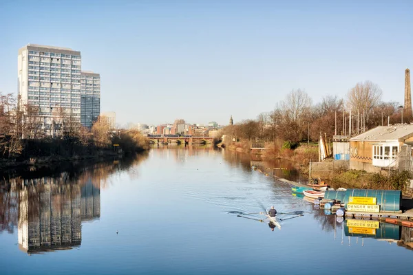 Glasgow Reino Unido Enero 2019 Vista Sobre Río Clyde Bloques — Foto de Stock