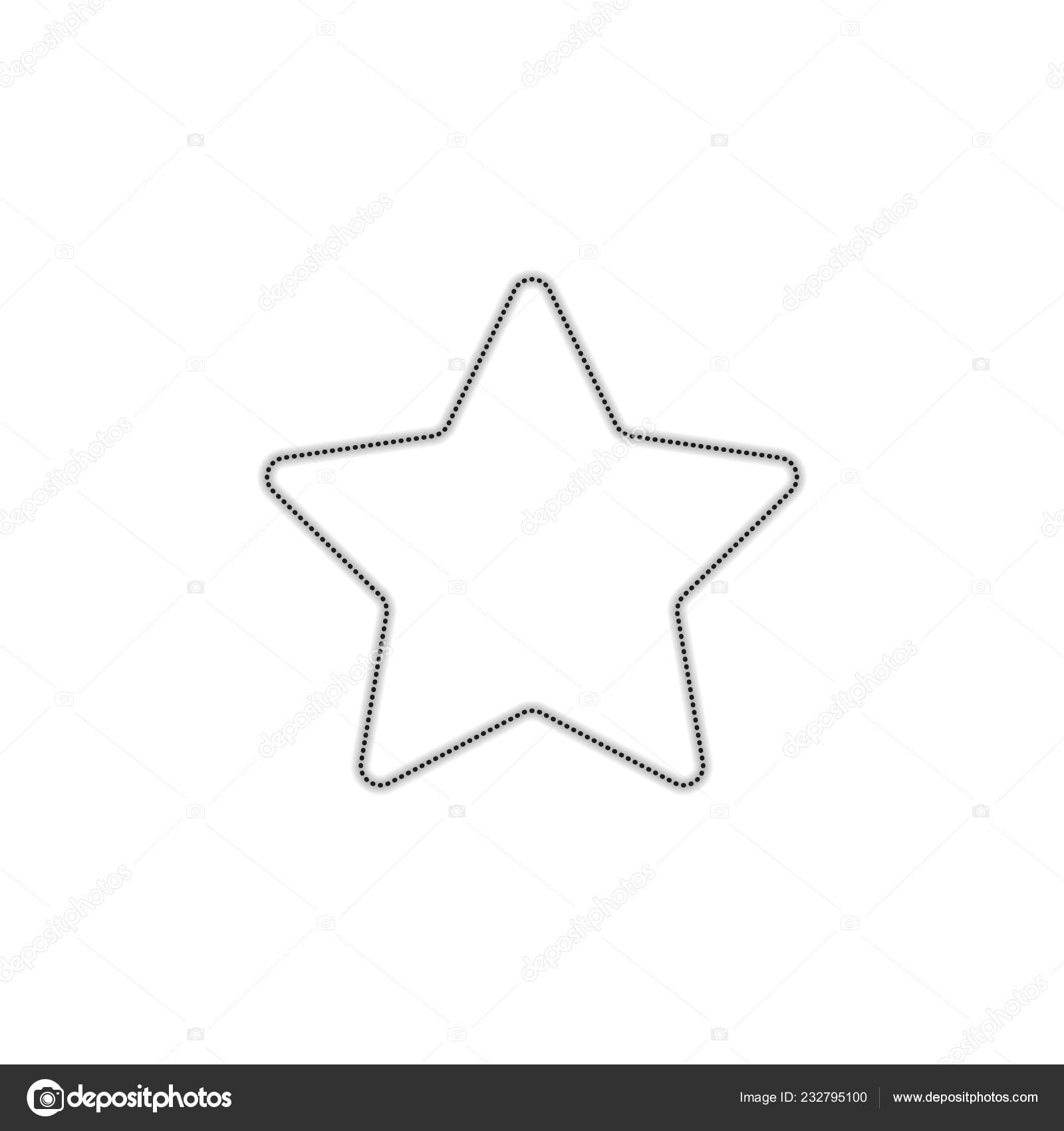 Ícone Estrela Silhueta Contorno Pontilhado Com Sombra Fundo Branco Vetor de  ©fokas.pokas 232795100, image size:1600x1700