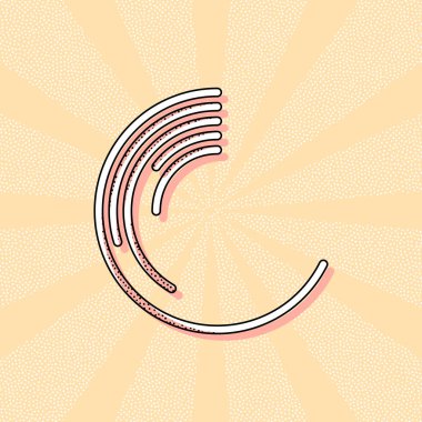 İş pasta grafiği simgesi. Retro Vintage tipografi ofset baskı etkisi ile. Çizgi roman pop sanat arka plan ile nokta poster