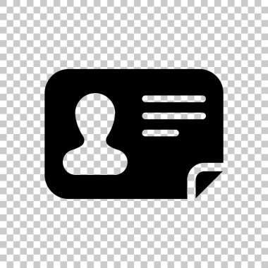 Kimlik kartı simgesi. Kimliği profil. Saydam arka plan üzerinde.