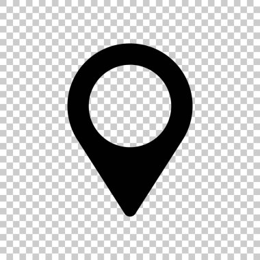 Harita etiketi simgesi. Saydam arka plan üzerinde siyah simgesi.