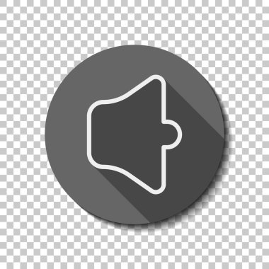 Basit birim sessiz. Doğrusal, ince anahat. düz simgesi, uzun gölge, daire, şeffaf ızgara. Rozet veya etiket stili