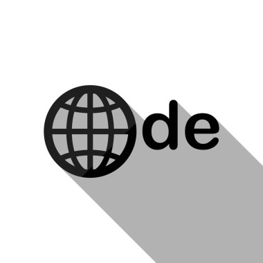 Almanya, dünya ve de etki alanı. Uzun gölge beyaz arka planda siyah nesnesiyle