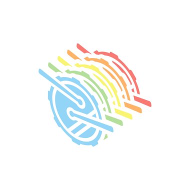 Davul simgesi. Basit müzik enstrümanı sopaları ile. Beyaz arka plan üzerinde renkli izometrik simgeler yığını