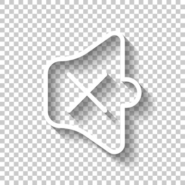 Basit birim sessiz. Doğrusal, ince anahat. Gölge şeffaf arka plan üzerinde beyaz simgesi