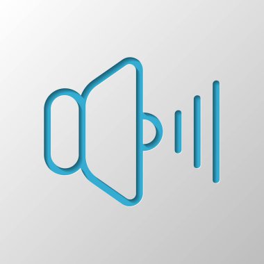 ses max simgesi. Kağıt tasarımı. Gölge ile düzenlenen sembolü