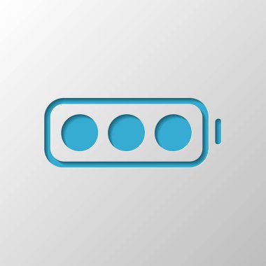 basit pil tam düzey. Kağıt tasarımı. Gölge ile düzenlenen sembolü