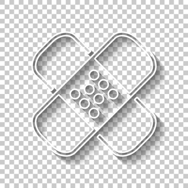 Grup yardım simgesi. İşareti alçı. Yamalar birkaç. İnce anahat ile basit doğrusal simgesi. Gölge şeffaf arka plan üzerinde beyaz anahat işaretiyle