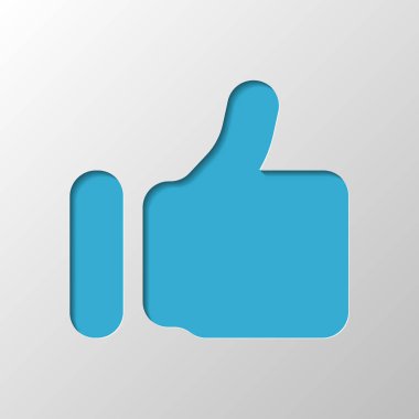 Simge gibi basit. Sosyal sembolü. Kağıt tasarımı. Gölge ile düzenlenen sembolü