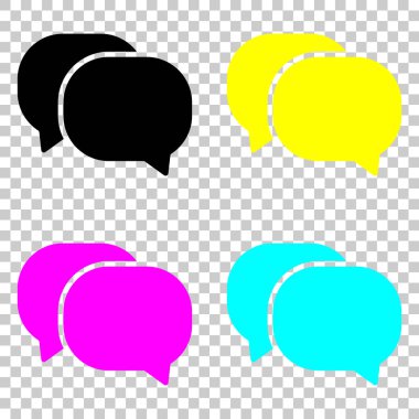 sohbet simgesi. Cmyk simgeleri şeffaf arka plan üzerinde renkli dizi.