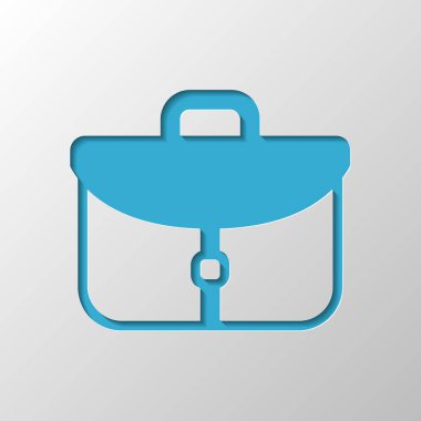 Evrak çantası, office çanta. Kağıt tasarımı. Gölge ile düzenlenen sembolü