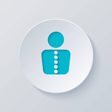 iş adamı simgesi. Gri ve mavi katmanları ile daire kes. Kağıt tarzı