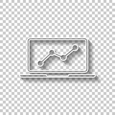 Grafik finans, büyümek. Gölge şeffaf arka plan üzerinde beyaz anahat işaretiyle