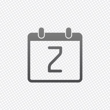 2 gün, basit simgesi ile takvim. Kılavuz arka plan üzerinde