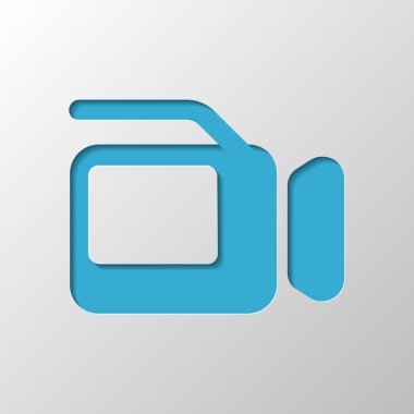 Video kamera ile perde. Kağıt tasarımı. Gölge ile düzenlenen sembolü