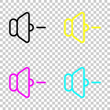 birim simgesini eksi. Cmyk simgeleri şeffaf arka plan üzerinde renkli dizi