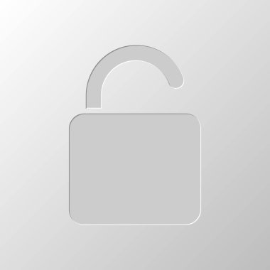 simgesini kilidini. Kağıt tasarımı. Düzenlenen sembolü. Çekirdeksiz stili