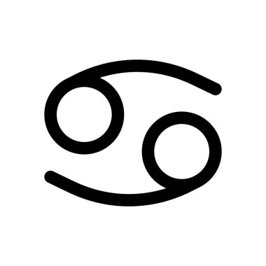 Astrolojik işaret. Kanser basit simgesi. Beyaz arka planda siyah