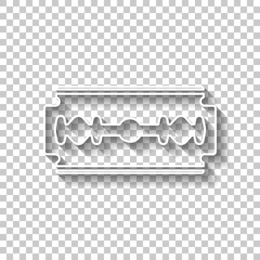 bıçak. basit siluet. Gölge şeffaf arka plan üzerinde beyaz anahat işaretiyle