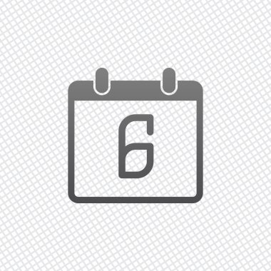 6 gün, basit simgesi ile takvim. Kılavuz arka plan üzerinde