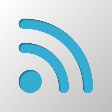 RSS simgesi. Kağıt tasarımı. Gölge ile düzenlenen sembolü