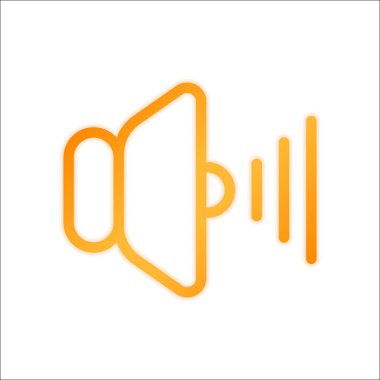 ses max simgesi. Portakal işareti beyaz arka plan üzerinde düşük ışık ile