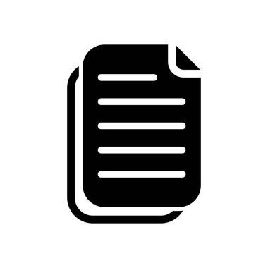 belge basit simgesi. Beyaz arka planda siyah simgesi