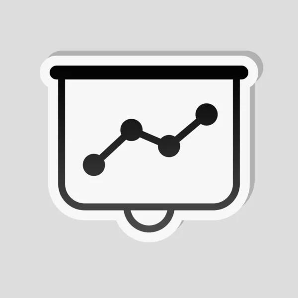 Projektorduk För Presentationer Växa Finans Grafik Klistermärke Stil Med Vit — Stock vektor