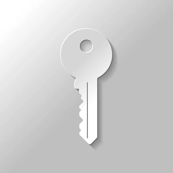 Значок Ключа Стиль Паперу Тіні Сірому Фоні — стоковий вектор