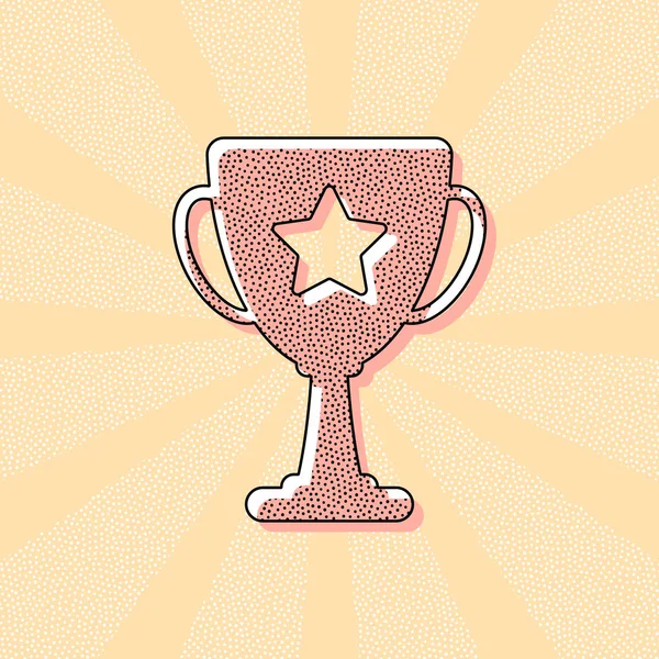 Copa Campeones Con Estrella Icono Simple Tipografía Retro Vintage Con — Vector de stock