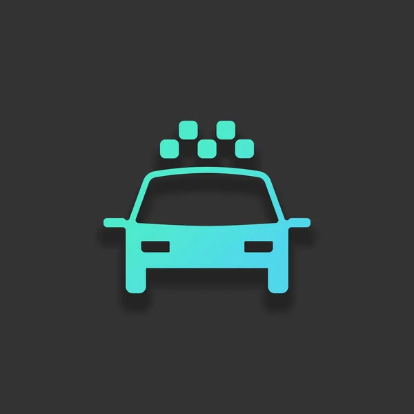 Taxi Taxi Coche Icono Simple Concepto Logotipo Colorido Con Sombra — Vector de stock