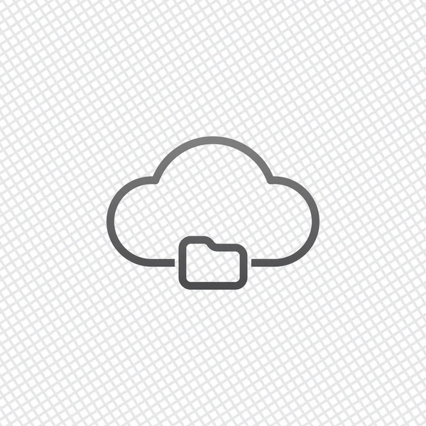 Απλή Σύννεφο Διάρθρωσης Και Φάκελο Γραμμικό Σύμβολο Λεπτό Περίγραμμα Φόντο — Διανυσματικό Αρχείο