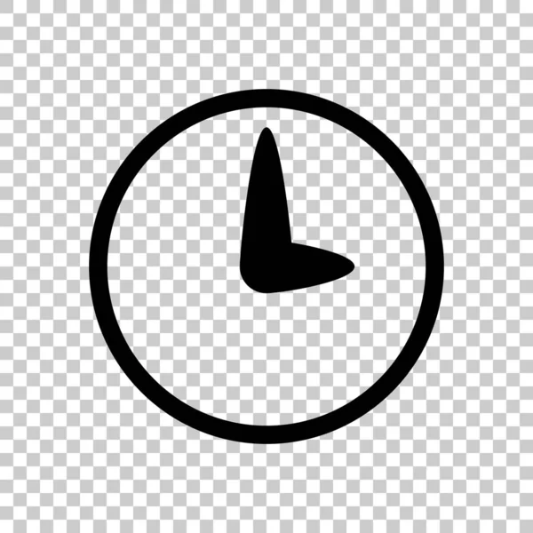 Icono Simple Del Reloj Icono Negro Sobre Fondo Transparente — Archivo Imágenes Vectoriales