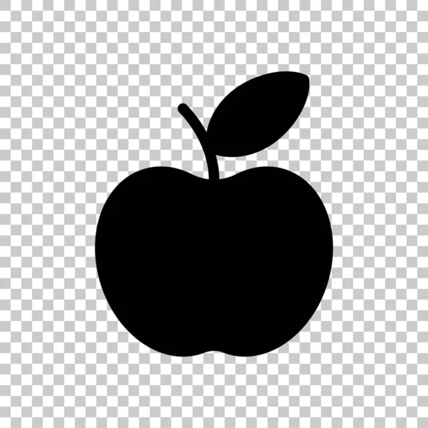 Простая Яблочная Икона Черный Вызов Прозрачном Фоне — стоковый вектор